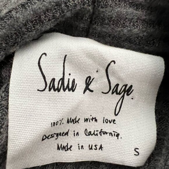 Sadie & Sage Womens Cardigan Sweater Gray 3/4 Sleeve Open Front Neckline Small - Picture 10 of 10